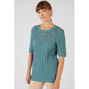 Damart - Pull met gehaakt effect - Dames - Groen - S