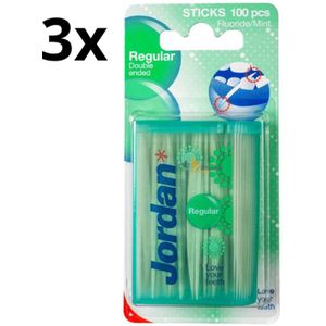 Jordan Tandenstokers - Regular - 3 stuks - Voordeelverpakking