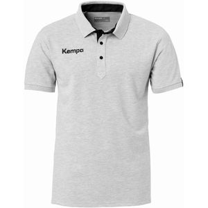 Kempa Kinder Prime Polo Shirt 2002159 Grau Melange/Schwarz-140