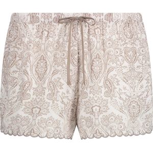 Hunkemöller Dames Nachtmode Pyjama shorts - Wit - maat 2XS