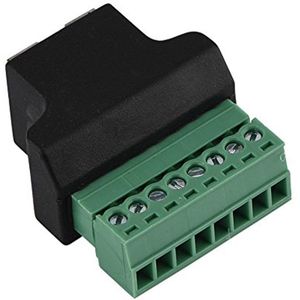 RJ45 Screw Clamp Adapter, DVR Ethernet Jack RJ45 Bus to 8 Pin Screw Terminal Adapter Converter