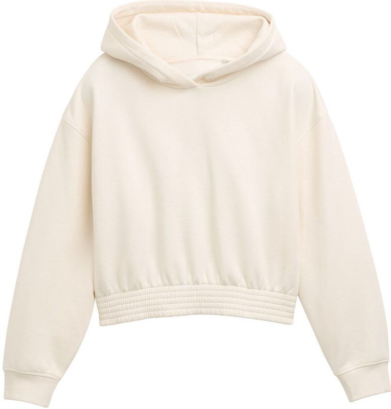 TOM TAILOR - Sweatshirt - Blauw/Wit - Met Capuchon - Normale Pasvorm