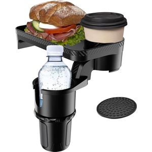 JGS ® Multifunctionele Autohouder met Tafeltje voor Drankjes, Telefoon en Snacks - Universele Pasvorm