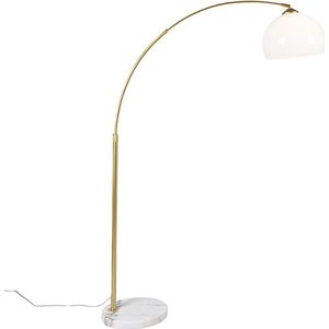 QAZQA Arc-basic - Moderne Vloerlamp - Staande Lamp - 1 Lichts - H 176 cm - Messing - Woonkamer