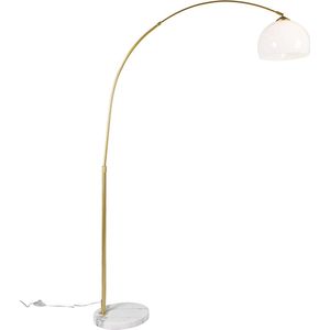 QAZQA Arc-basic - Moderne Vloerlamp - Staande Lamp - 1 Lichts - H 176 cm - Messing - Woonkamer