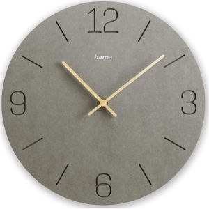 Hama Crete Kwartsklok Rond Grijs