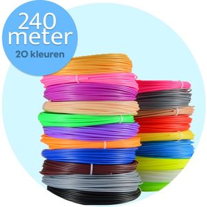 3D Pen Vullingen - PLA Filament - 240 Meter - 20 Kleuren - 1,75mm - Geschikt Voor Vrijwel alle 3D Pennen