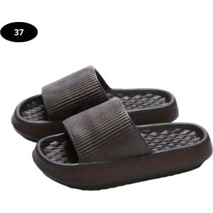 Bovista Badslippers Dames - Comfortabel - Flip Flops - Sauna - Zomer - Zwart - Maat 36