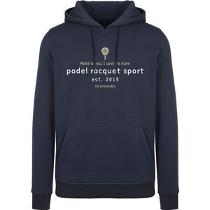 Donkerblauwe unisex padel hoodie