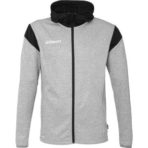 Uhlsport Squad 27 Jas Met Kap Heren - Donkergrijs Gemeleerd / Zwart | Maat: 4XL