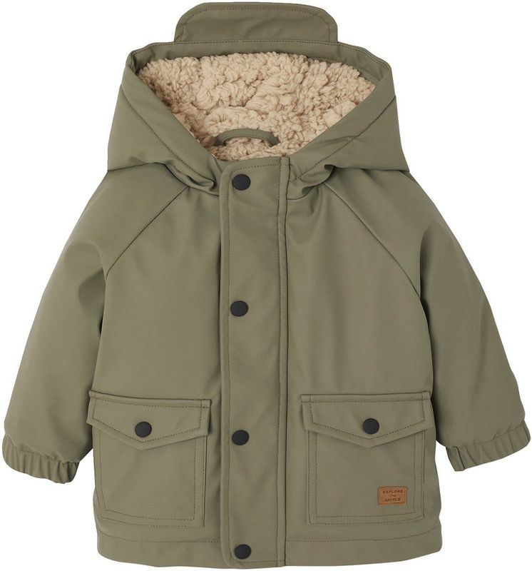 Regenjas - Grijsblauw - Baby - Gevoerd met Sherpa - Capuchon