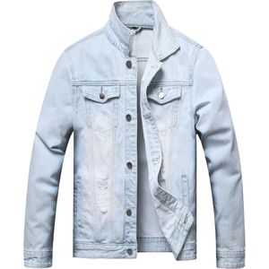 Gestepte Slimfit Spijkerjack voor Heren