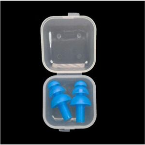 1 paar waterdichte oordopjes zachte siliconen voor slaap, reizen en zwemmen - blauw - ruisonderdrukking - kerstboompatroon