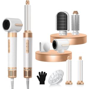 LYNEX - Airstyler - Föhnborstel - Wit/Goud - 7 in 1 Multi Styler - 2025 Model