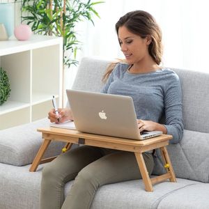 INNOVAGOODS - BAMBOE LAPTOPTAFEL - LAPTOP STANDAARD - LAPTOP TAFEL - THUIS WERKEN