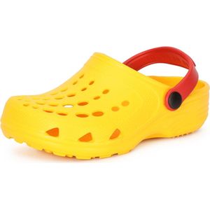 Ladeheid Clogs Kinderen - Tuinschoenen - Lichte - Kinderschoenen - Meisjes - Jongens - Geel/Rood - 22/23 - LA-CA-FTKIDS