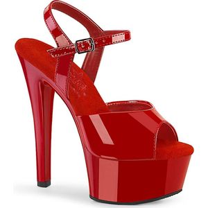 Pleaser - GLEAM-609 Sandaal met enkelband - US 7 - 37 Shoes - Rood