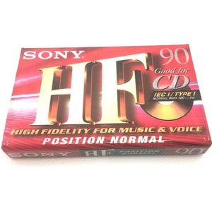 Audio Cassette Tape SONY HF 90 / Uiterst geschikt voor alle opnamedoeleinden / Sealed Blanco Cassettebandje / Cassettedeck / Walkman / Sony cassettebandje.