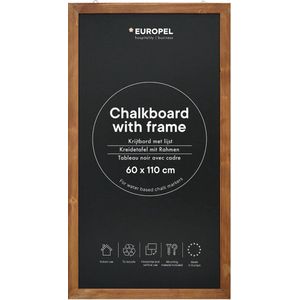 Europel krijtbord - houten lijst – muurdecoratie – tekenbord - 60x110cm