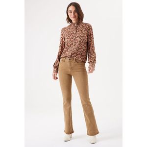 GARCIA Dames Blouse Bruin - Maat XS