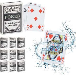 Relaxdays 10x speelkaarten poker - pokerkaarten plastic - 540 kaarten - waterdicht