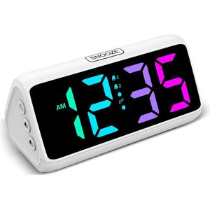 Digitale wekker met LED-display voor zware slapers - Dubbele alarmfunctie, helderheidsdimmer en snooze