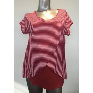 OHMA Voedingsshirt gestreept Rood/Wit maat L-XL