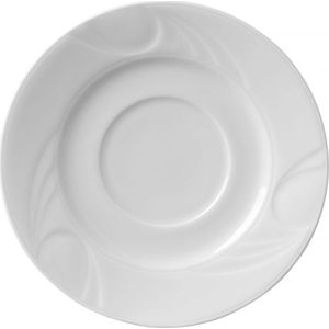 Hendi Schotel voor koffie en cappuccino - versterkte randen - wit porselein - ⌀149 mm