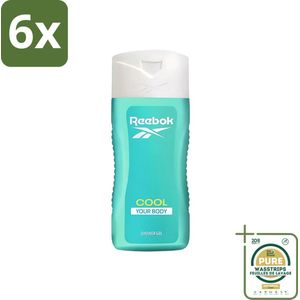 Reebok - Cool Your Body - Douchegel - 400 ml - Voordeelverpakking - 6 stuks - Menthol douchegel - Aloe vera douchegel