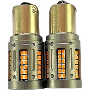XEOD Lampen set – P21YW BAU15S LED XTREME Line – Oranje licht canbus – Richtingaanwijzer - Knipperlicht - Verlichting - USA light - P21W - 2 stuks