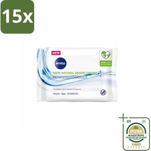 15 x NIVEA - Reinigingsdoekjes - Verfrissend - Verwijdert Waterbestendige Make-up - 25 Doekjes - Grootverpakking - Gezichtsreiniging - Reinigingsdoekjes - Make-up Verwijderen - Waterbestendige Make-up - Huidverfrissing