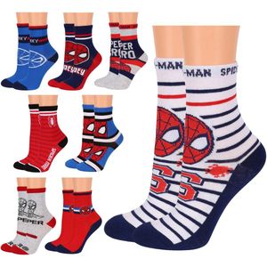 MARVEL SpiderMan - Set met jongenssokken, 8 paar lange sokken, OEKO-TEX / 23-26