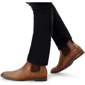 Manfield - Heren - Cognac leren chelsea boots - Maat 43