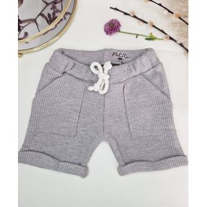 Keijo Licht Grijs baby shorts - verstelbare koord | Korte broekjes | PETITE EvelinaApparel