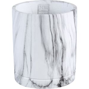 PTMD Bloempot Marmy - 17x17x20 cm - Cement - Wit