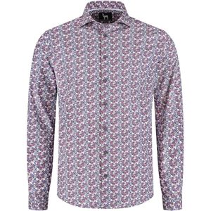 GENTS - Overhemd Floral - Katoen - Paars - Maat S/S