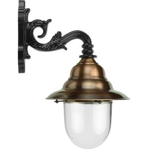 Industriele Franse wandlamp stallantaarn Ameide koper - 53 cm