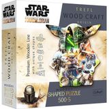 Trefl - Puzzles - ""500+5 Wooden Shaped Puzzles"" - The Mysterious Grogu / Lucasfilm Star Wars The Mandalorian