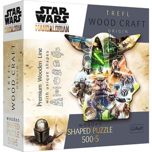 Trefl - Puzzles - ""500+5 Wooden Shaped Puzzles"" - The Mysterious Grogu / Lucasfilm Star Wars The Mandalorian