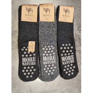 4 Paar - Alpaca Wollen Sokken - Huissokken - Met Anti Slip Noppen - Maat 40-43 - Wintersokken