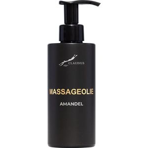 Massageolie Amandelolie 300 ml - met pomp - zwarte fles - 100% natuurlijk - biologisch en koud geperst