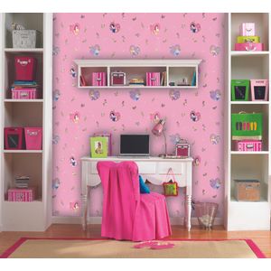 Dutch Wallcoverings Papierbehang - Kinderbehang - Disney - Princess - Roze