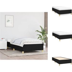 vidaXL Bedframe Zwarte Stof - Multiplex Lattenbodem - 203x103x35 cm - 100x200 cm Geschikte - Duurzaam - Met Opbergmogelijkheid - Bed