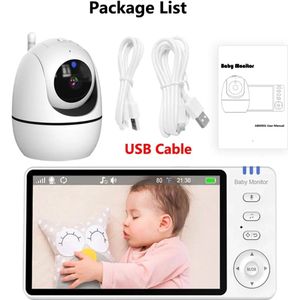 Babyfoon - Baby Camera - Werkt zonder WIFI - Goede Babyfoon - HD kwaliteit - Nightvision - Draaibare Webcam - Two-way speaking - Temperatuur bewaking - Voedingsmoment reminder - HD Camera - HD Scherm - Hoge beeld kwaliteit - PTZ