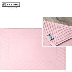 The One Towelling Badmat Ultra - Extra dikke Douchemat - 100% Zacht katoen - 60 x 95 cm - Velours - Zalmroze