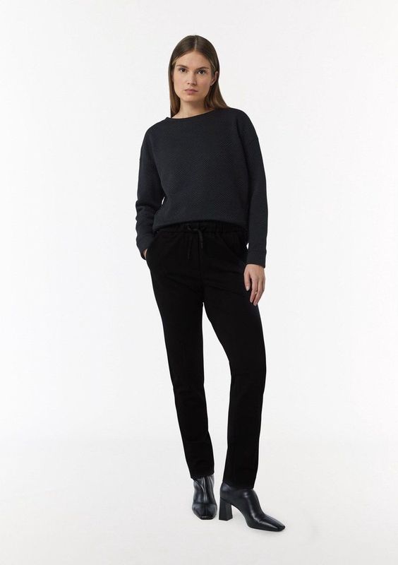 comma - Slim-fit Joggers - Zwart - Sportbroeken