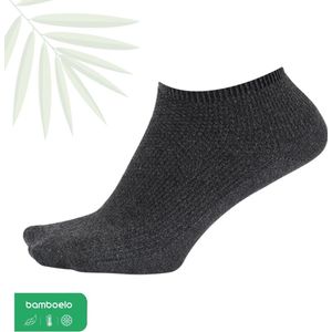 Bamboe Sokken - Babet Sokken - Enkel Sokken - Dames en Heren - Kort Sokken - Antibacterieel - 1 Paar - 43/46 - Antraciet - %80 Bamboe