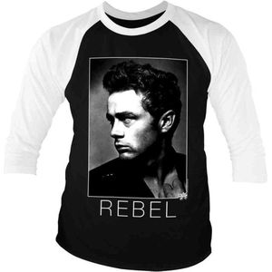 James Dean Raglan top -S- BW Rebel Zwart/Wit