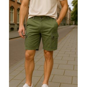 Bugatti | Cargo bermuda heren | Army green | Maat 46