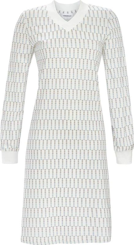Ringella - Nachthemd - Wit - Katoen - Lange Mouwen - V-hals